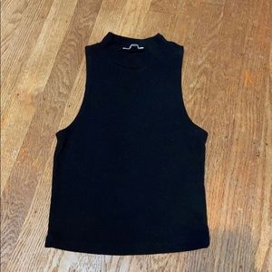 Black high neck tank top - Ribbed